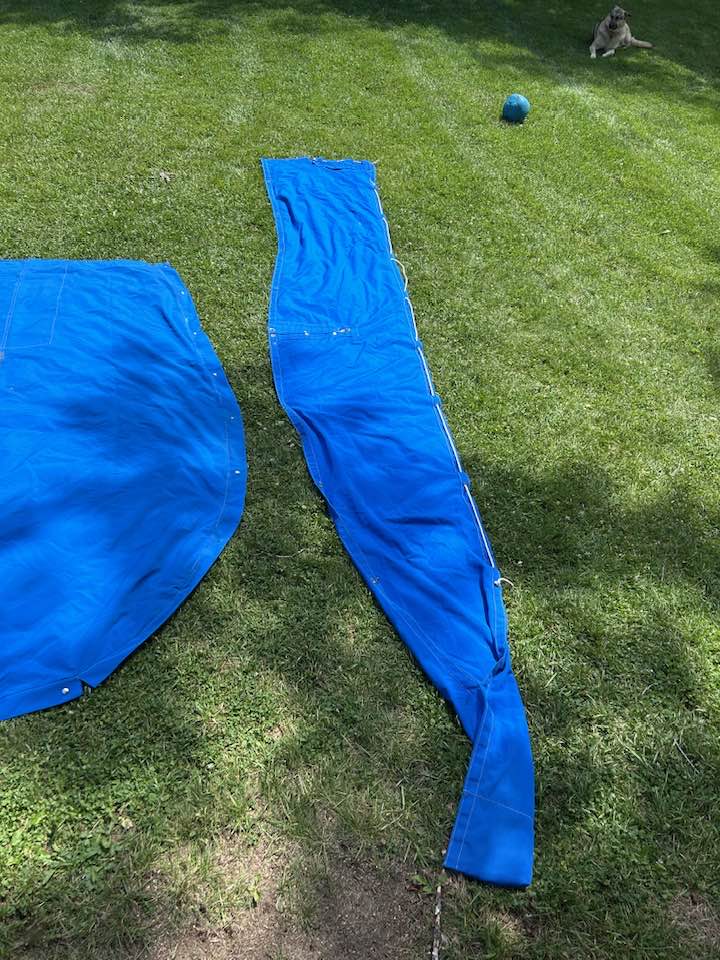 FREE. 111x74 in cockpit cover and 188 in sail cover. 508 409 8793.