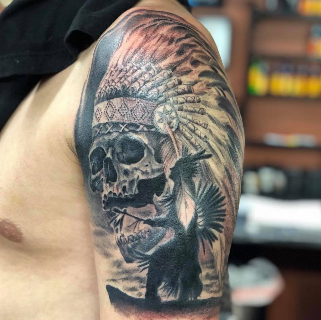 Riot Ink Ohio - A couple headdress and skull pieces for... | Facebook