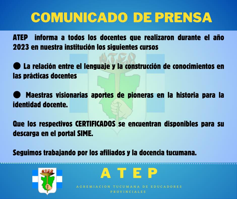ATEP - ATEP INFORMA Que los CERTIFICADOS de los cursos... | Facebook