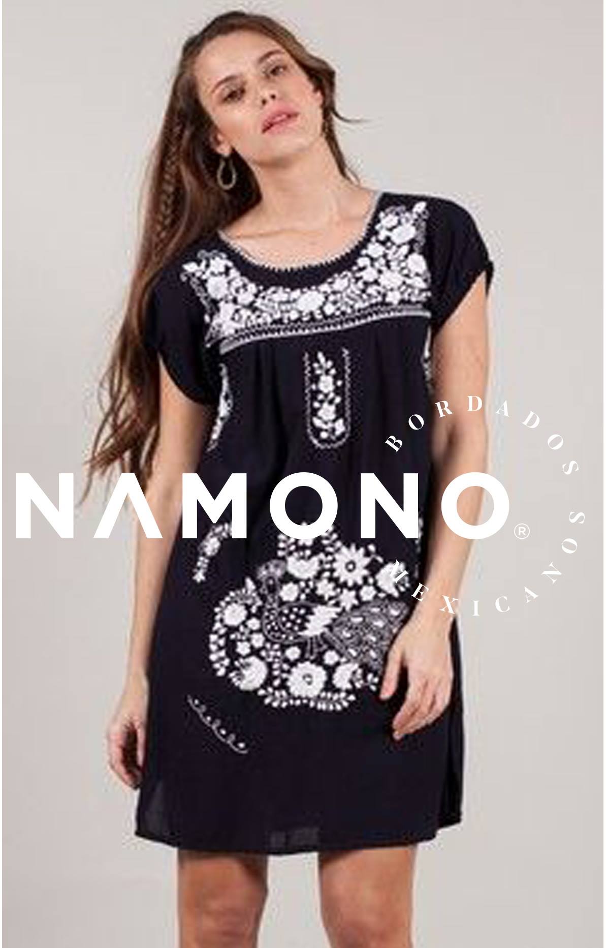 Namono - NAMONO Vestido Tehuacán bordado a mano Colores:...