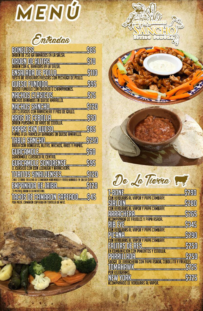 Conoce nuestro menú completo!!!... - Restaurante Sancho