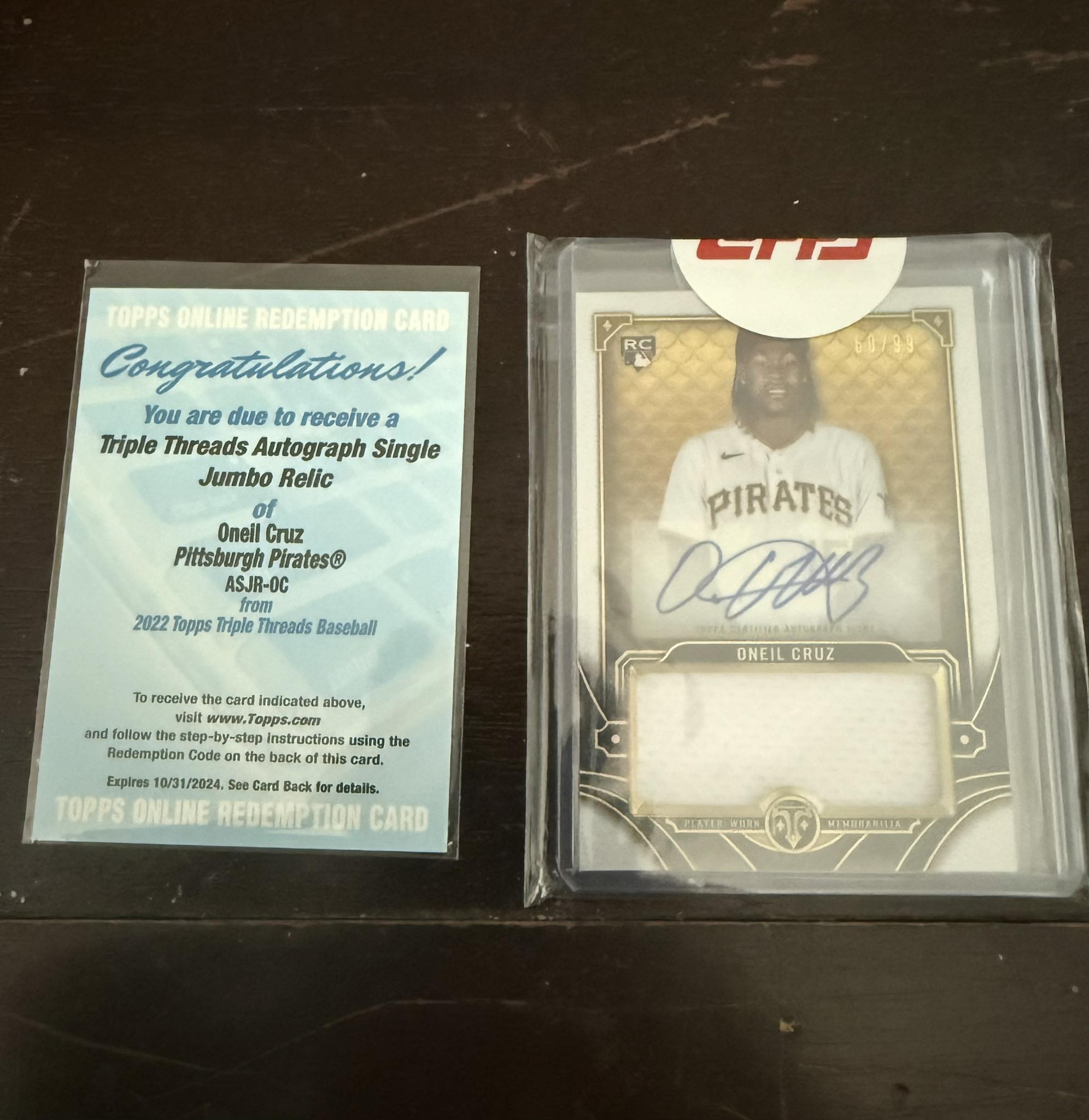 2022 Topps Triple Threads redemption autograph single jumbo relic 