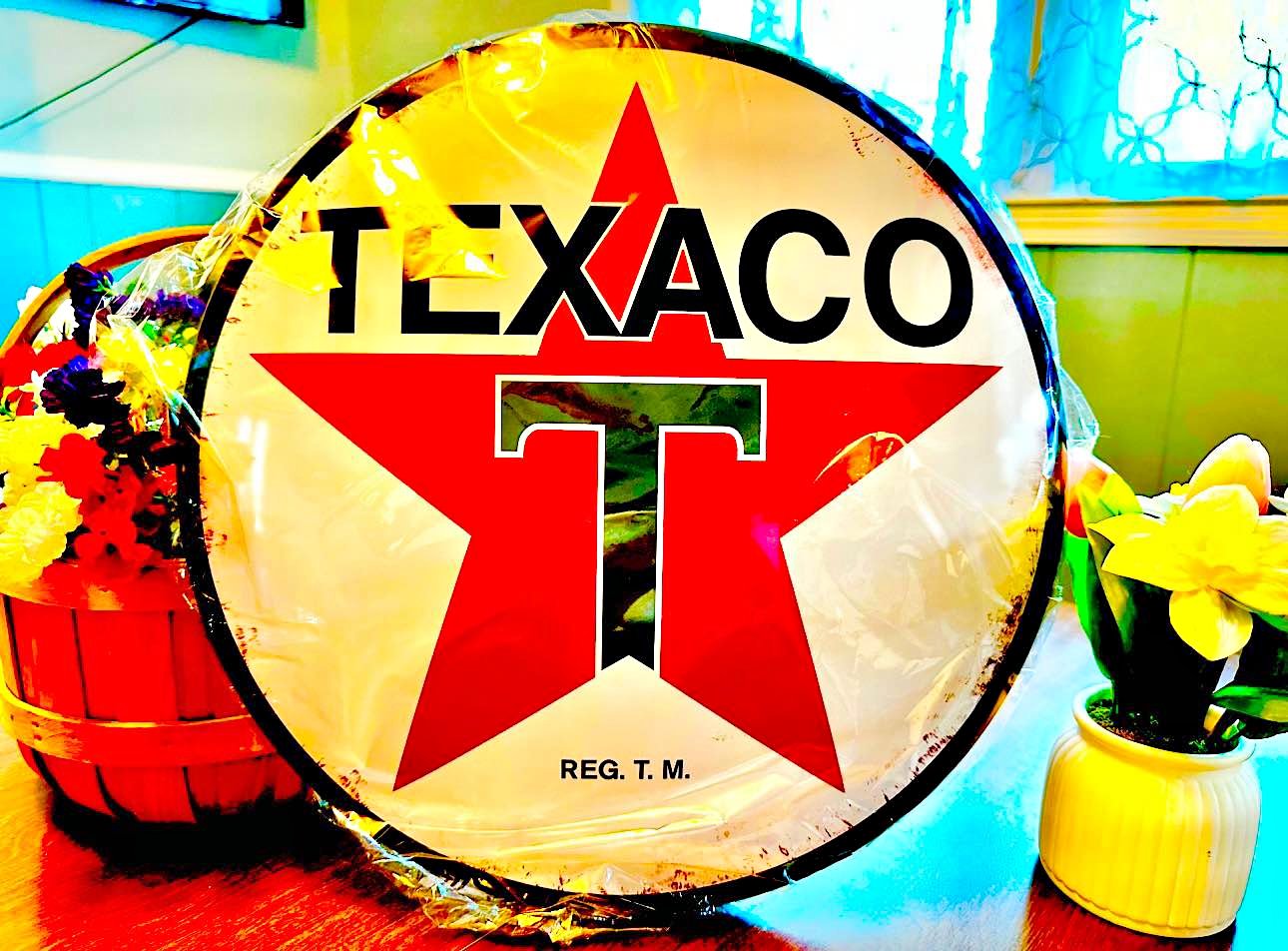 Texaco Star 14” Round Metal Button Sign New in Package. - Plaques ...