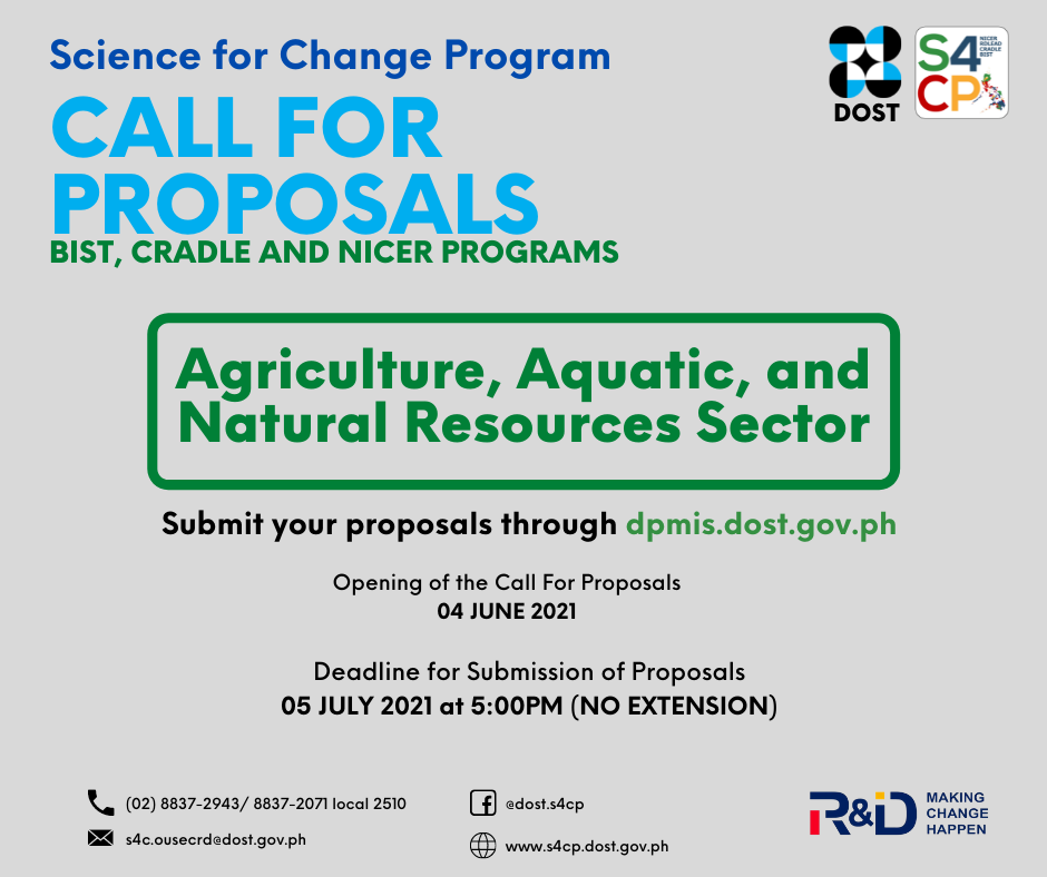 The 2022 Call for Proposals... - DOST Regional Office No. IX | Facebook