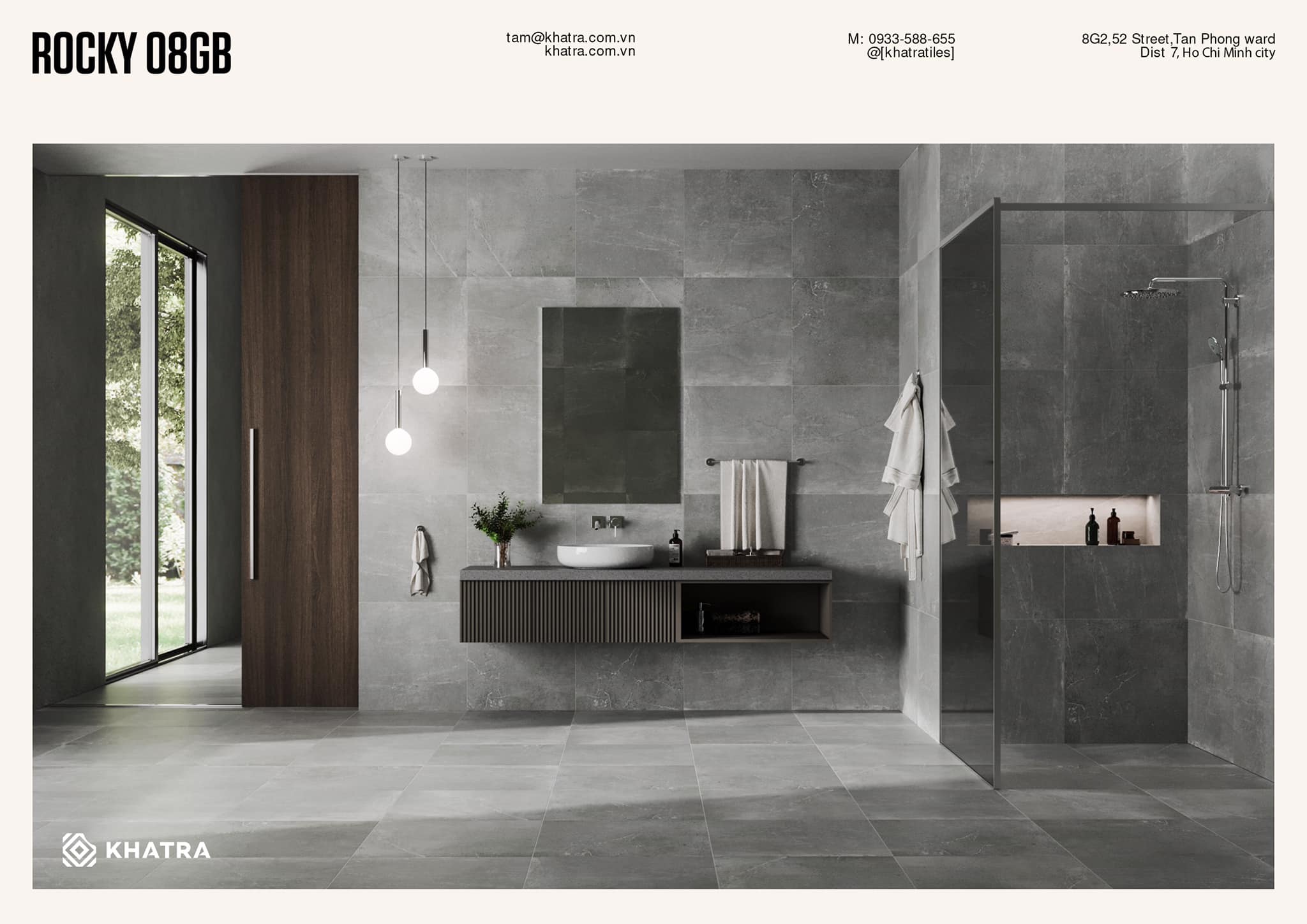 Gạch Khatra - ROCKY - Full Body Porcelain Tiles Size : 600x600 Surface ...