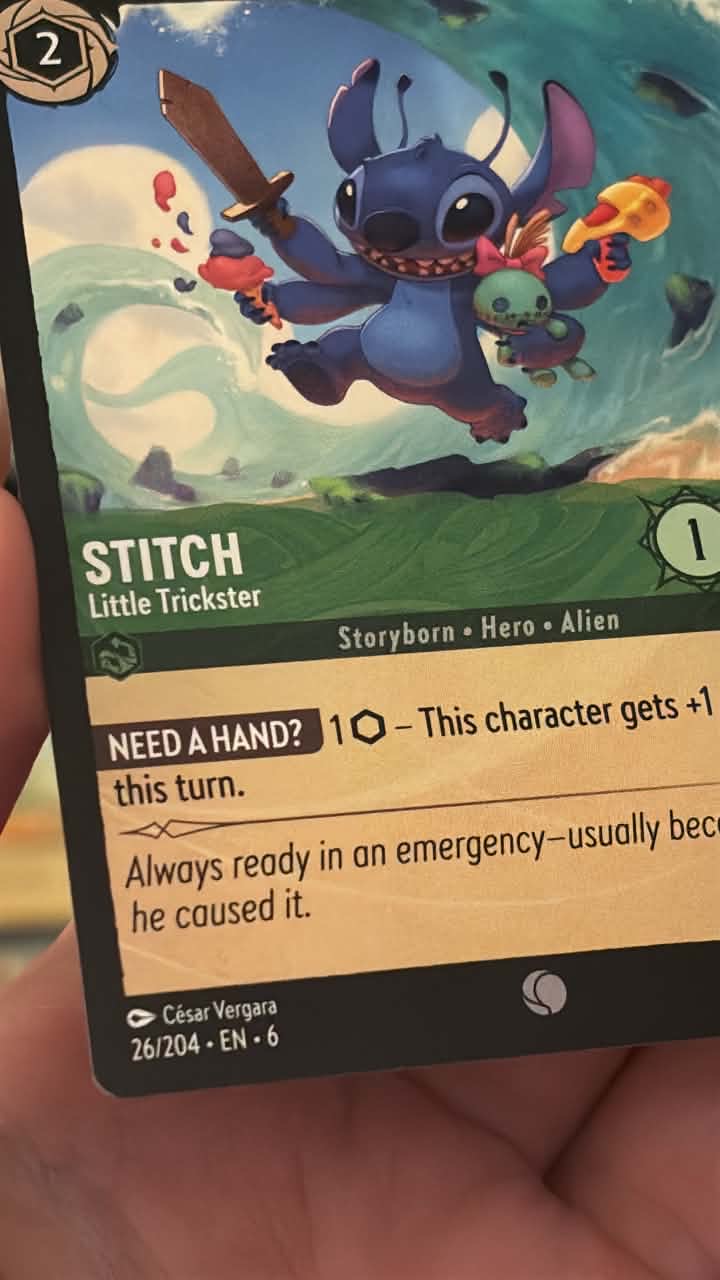 Why is Stitch ranked 26 out of 204 in Disney Lorcana TCG?