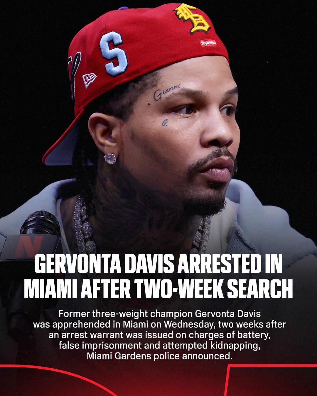 ESPN - Gervonta Davis was apprehended in Miami on... | Facebook