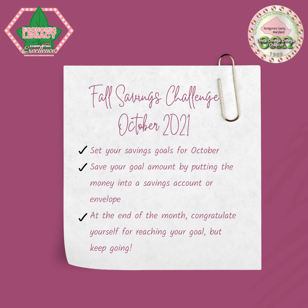 Today begins our fall savings challenge. Use the goals you created for ...