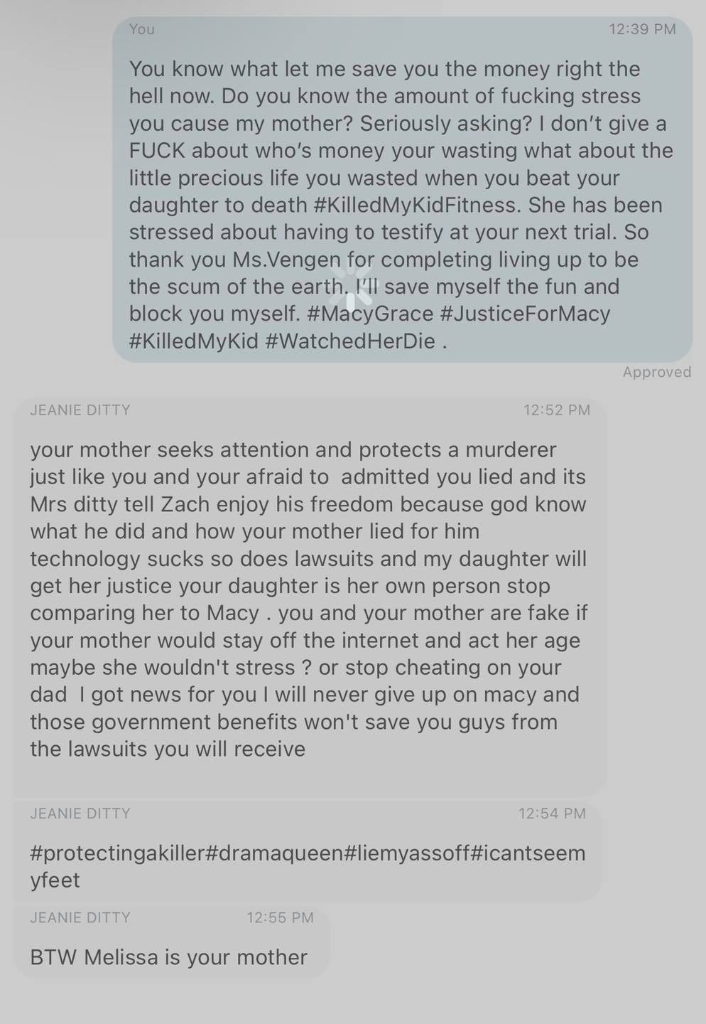 Justiceformacy - My daughter reached out to let Ms Ditty...