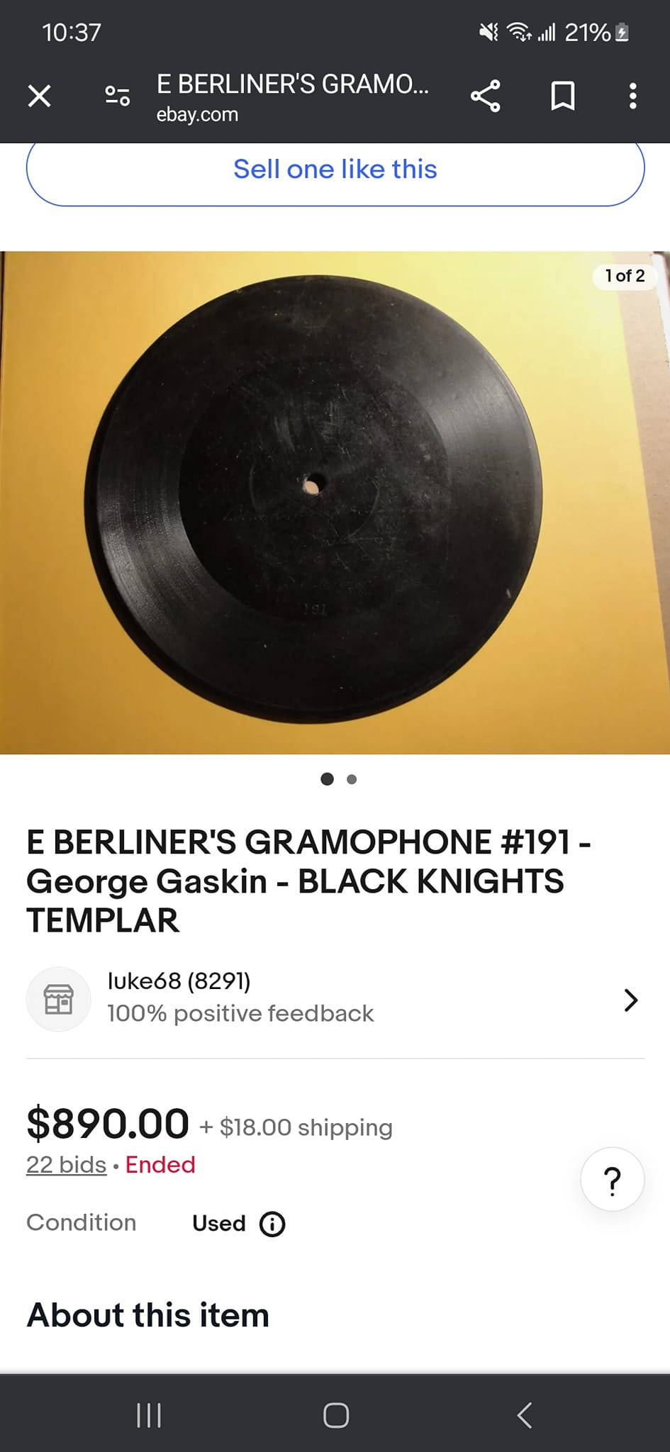 What is the value of Canadian HMV Berliner records?