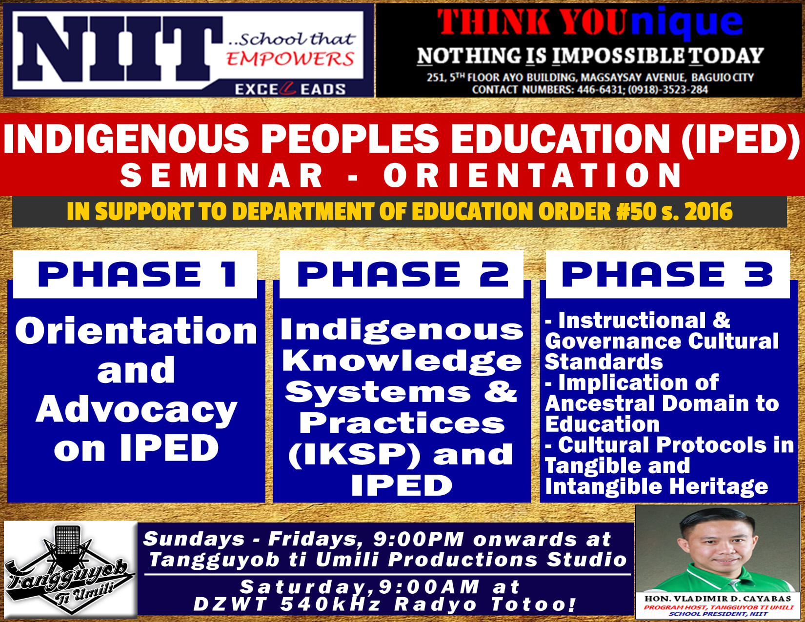 Niit Baguio - INDIGENOUS PEOPLES EDUCATION (IPED) Seminar... | Facebook