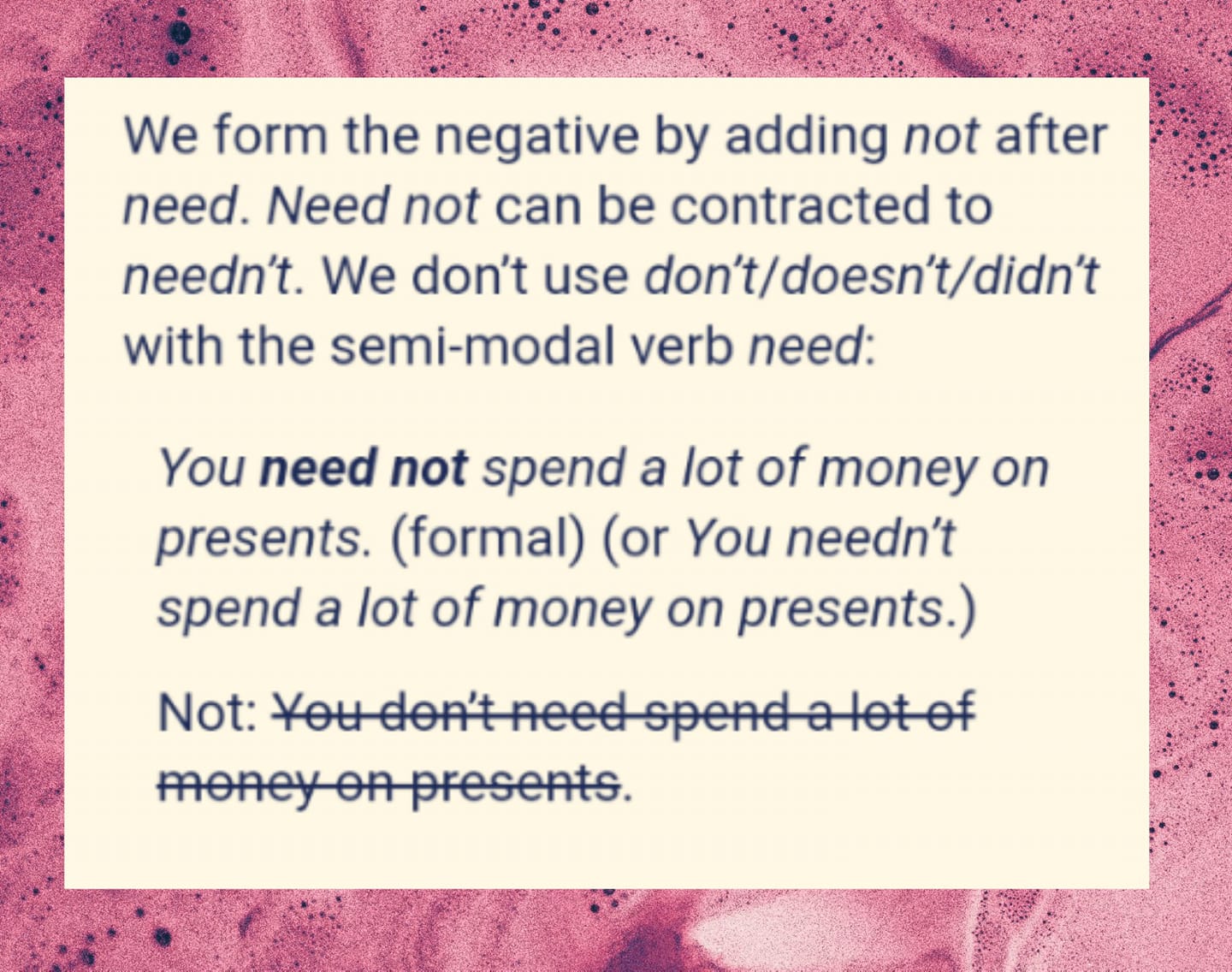 NEED You can use need as a main verb,... - E-teacher Mariana | Facebook