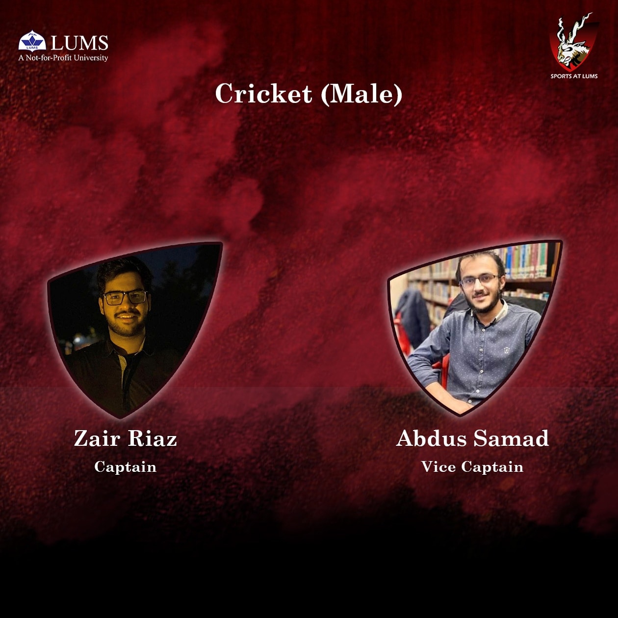 Sports at LUMS (SLUMS) - We would like to congratulate the new Captain ...