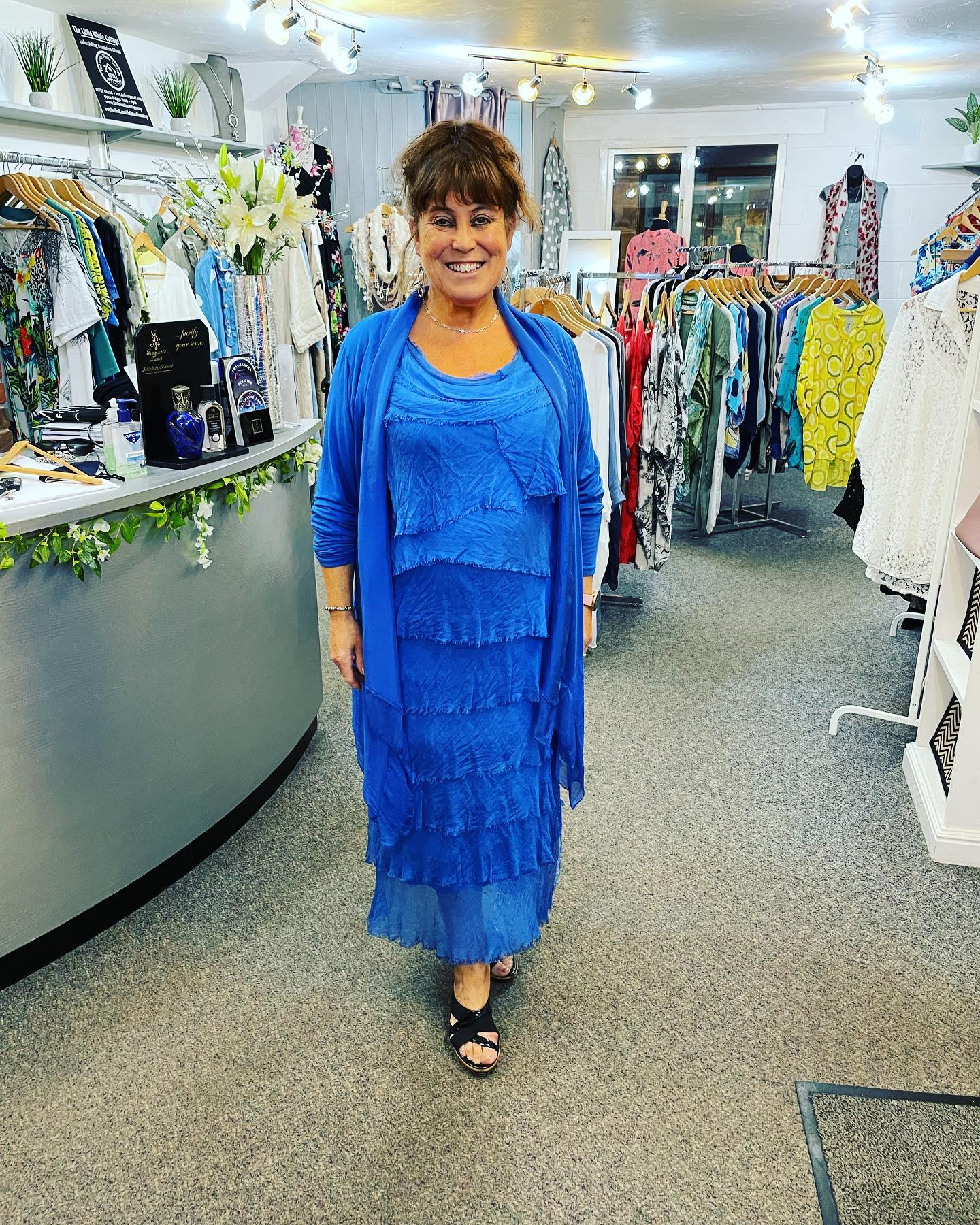 Gorgeous blue dresses for spring! 🩵 Come shop our upstairs clothing boutique!! Monday 10-4 Tuesday