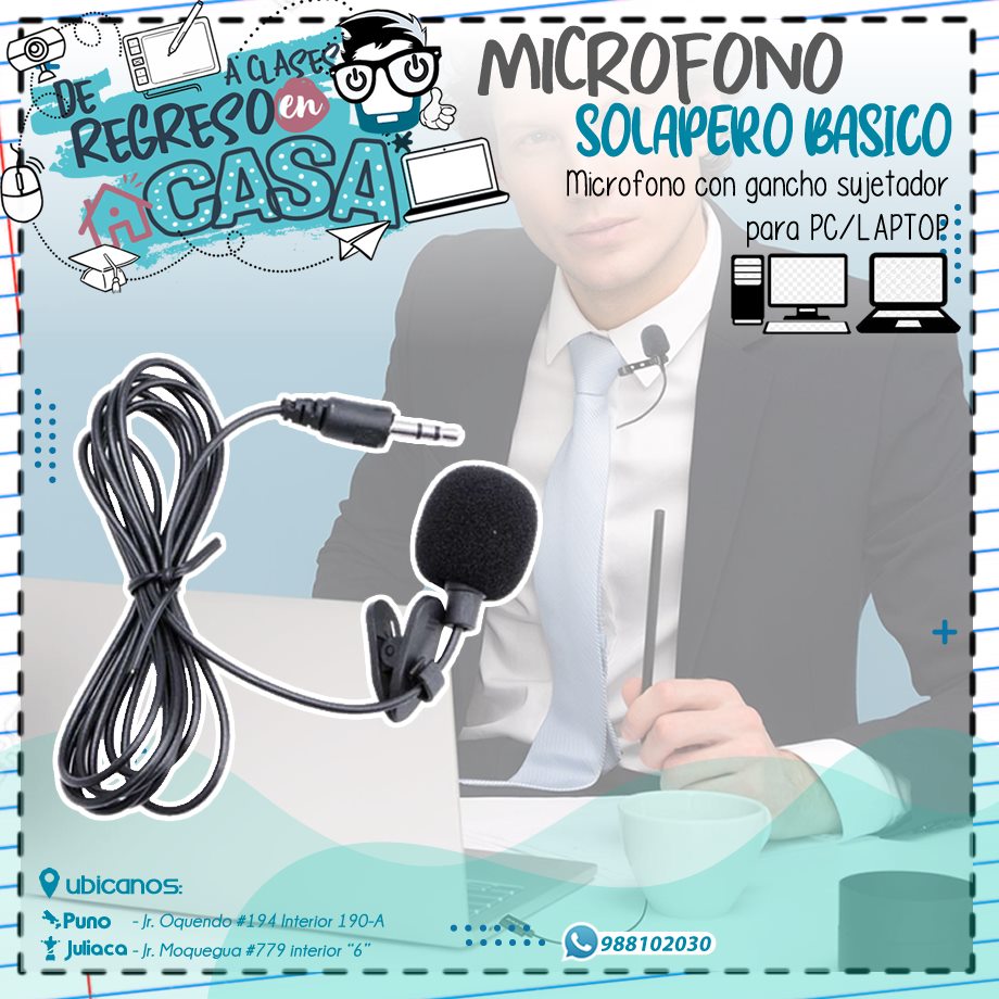 💻 #MICROFONO SOLAPERO LAVALIER HAOQI 📚... - PORTAL TEC Store