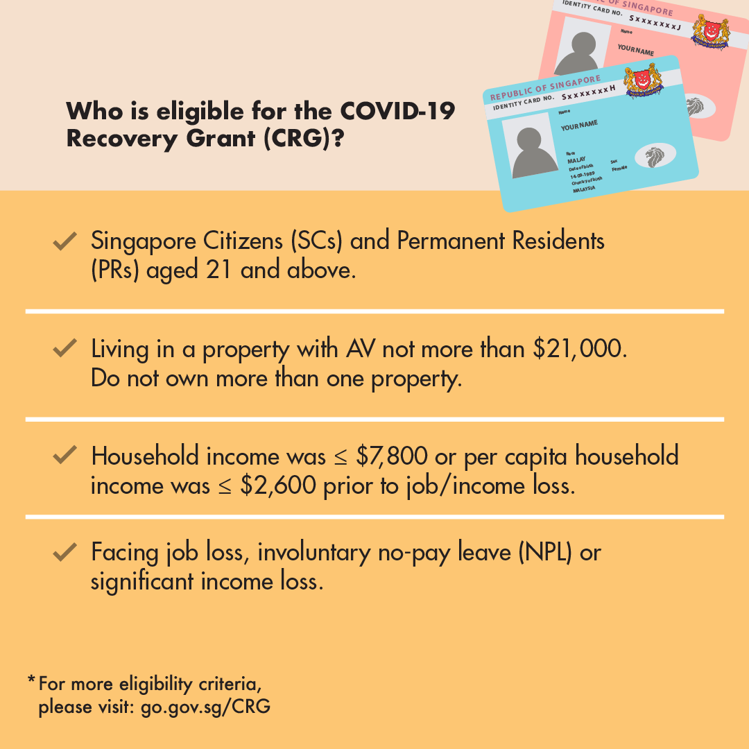 Msf Singapore For The Full Eligibility Criteria Please Visit Https Www Msf Gov Sg Assistance Pages Covid Recovery Grant Aspx Facebook