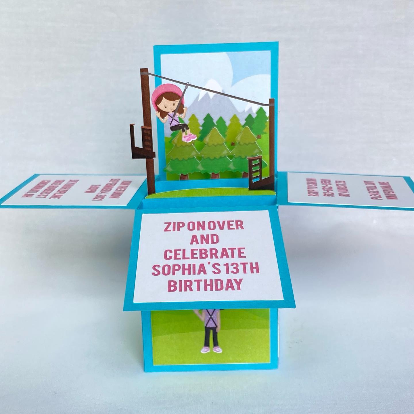 The sample is here! Zip line... - Out Of The Box Invitations
