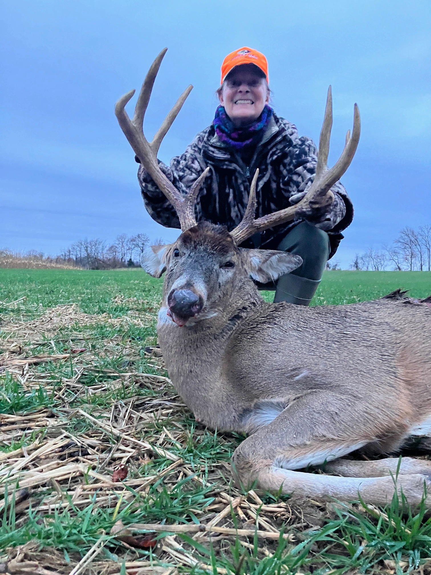 Andrea Fisher's 2025 Maryland buck with Henry 45/70 rifle