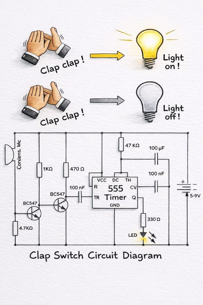 Rizwan - clap switch, an electronic device that controls a light with ...