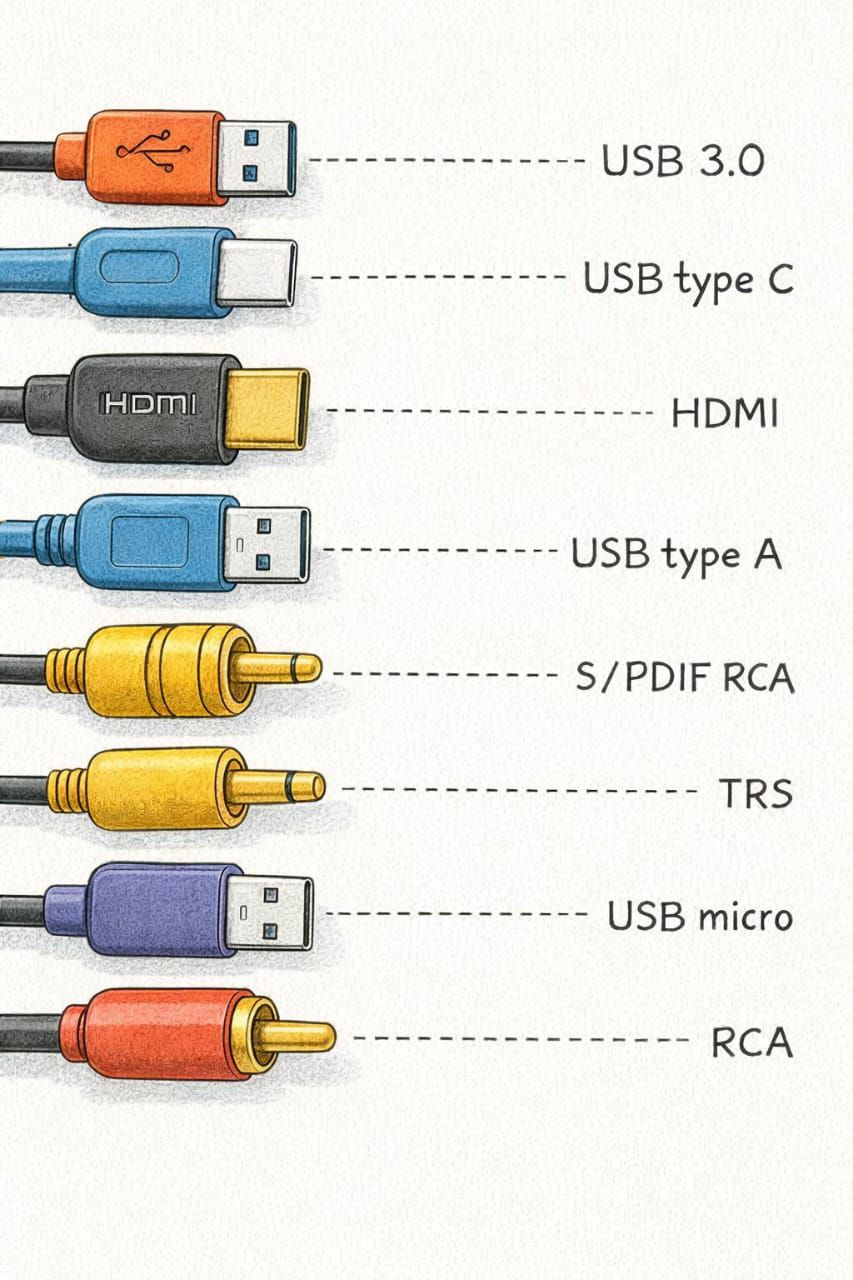 Rizwan - USB types, including USB 3.0, USB type C, USB type A, and USB ...