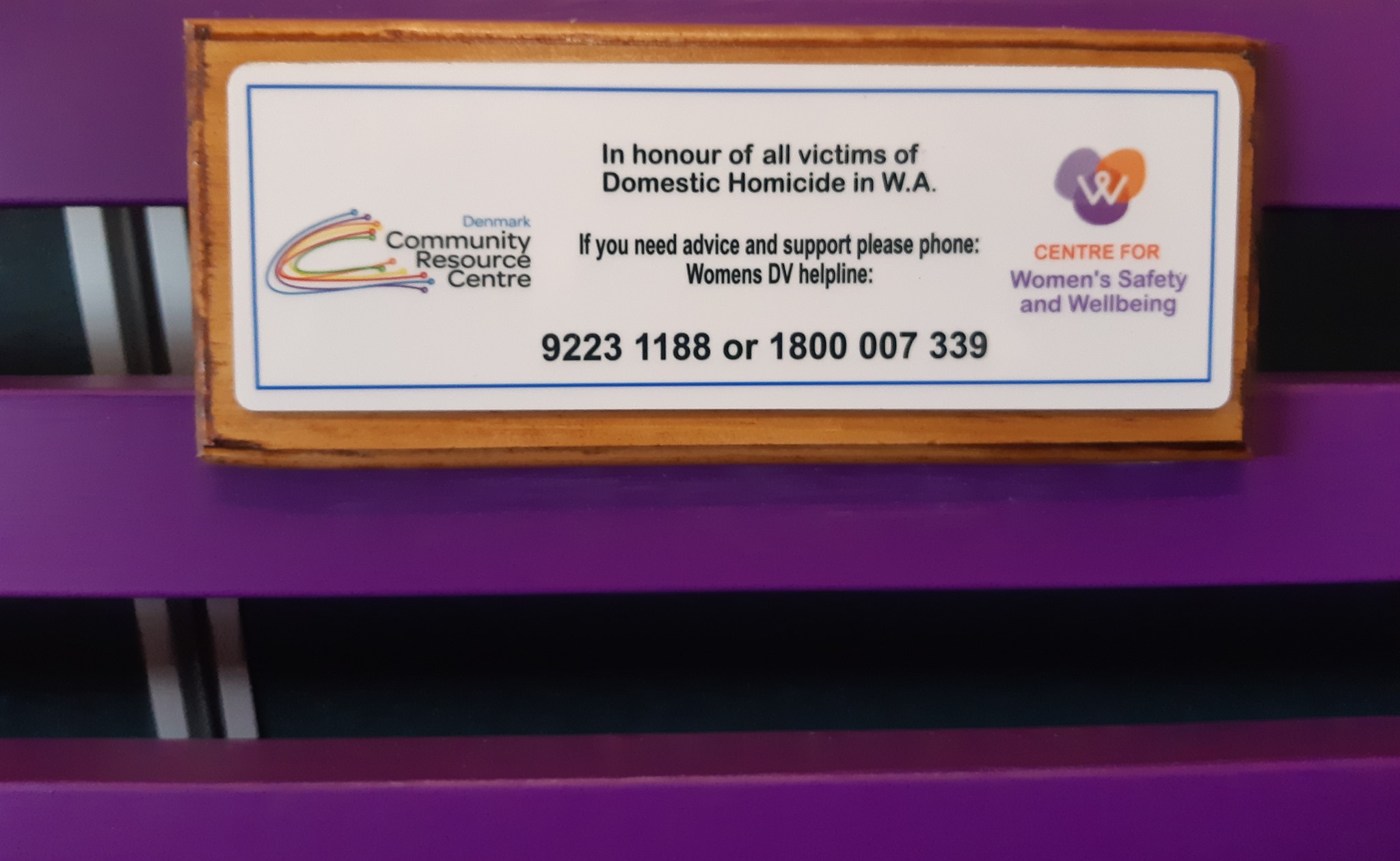 The Purple Bench... - Denmark Community Resource Centre