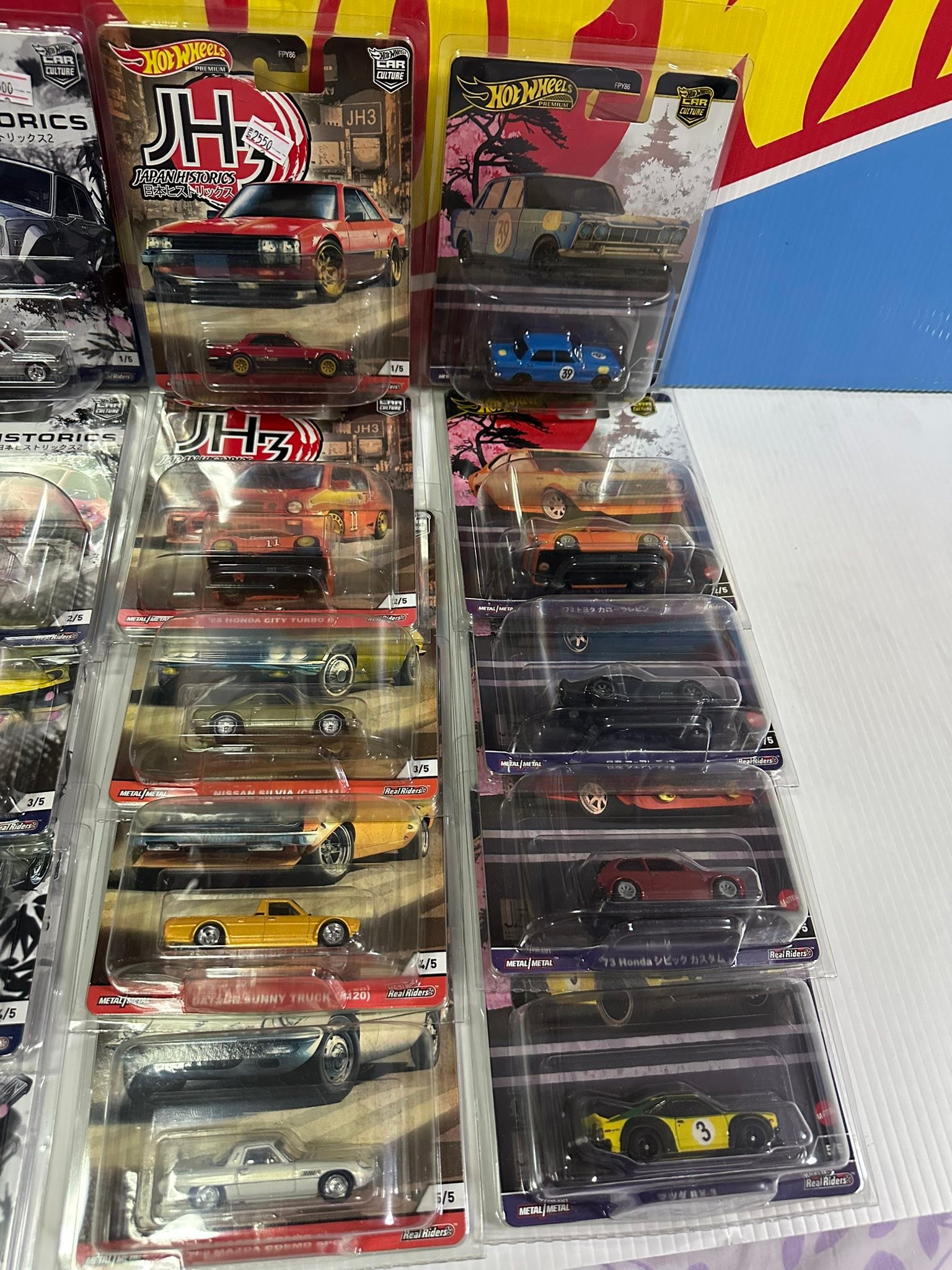Set Hot Wheels Car Culture Japan Historics 2025, 5 Macchine In Scala 1/64, FPY86-961 P, Toyota Honda Nissan