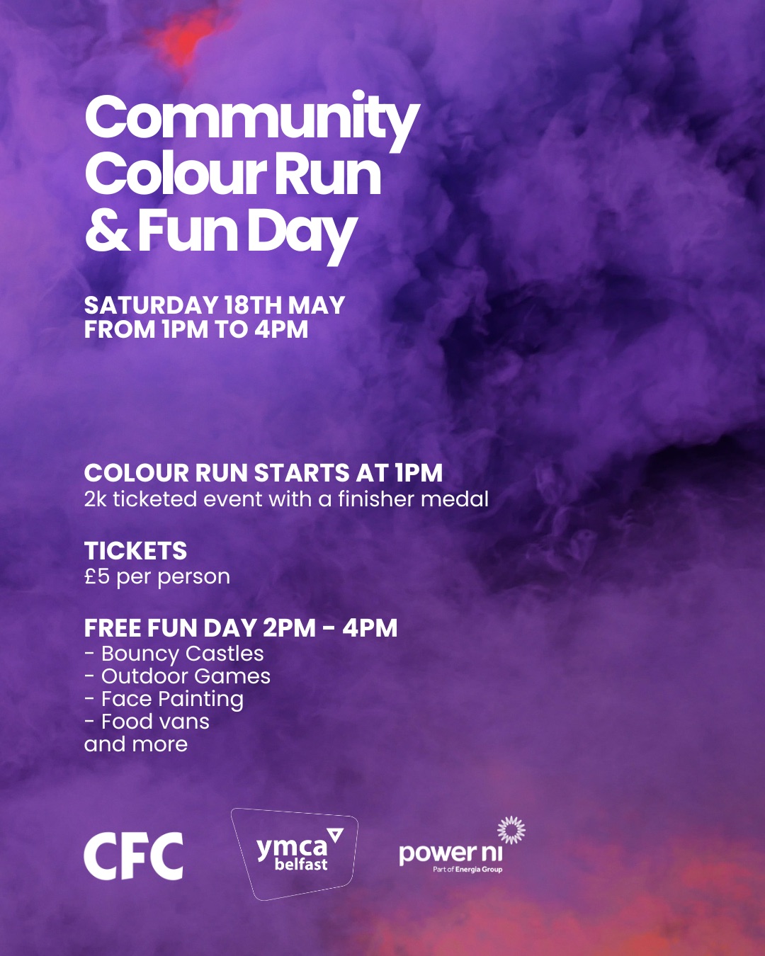 Belfast YMCA - The Colour Run is back for 2024! Sign up to...