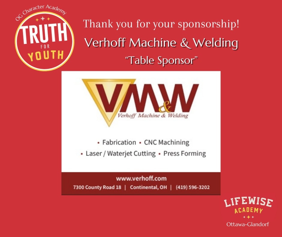 LifeWise - Thank you to Verhoff Machine & Welding for your sponsorship ...