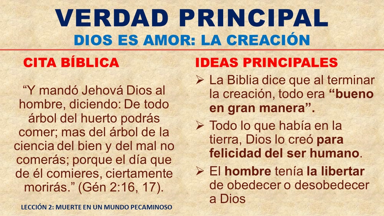 La lección 2: Muerte en un mundo... - Comunicando Esperanza | Facebook