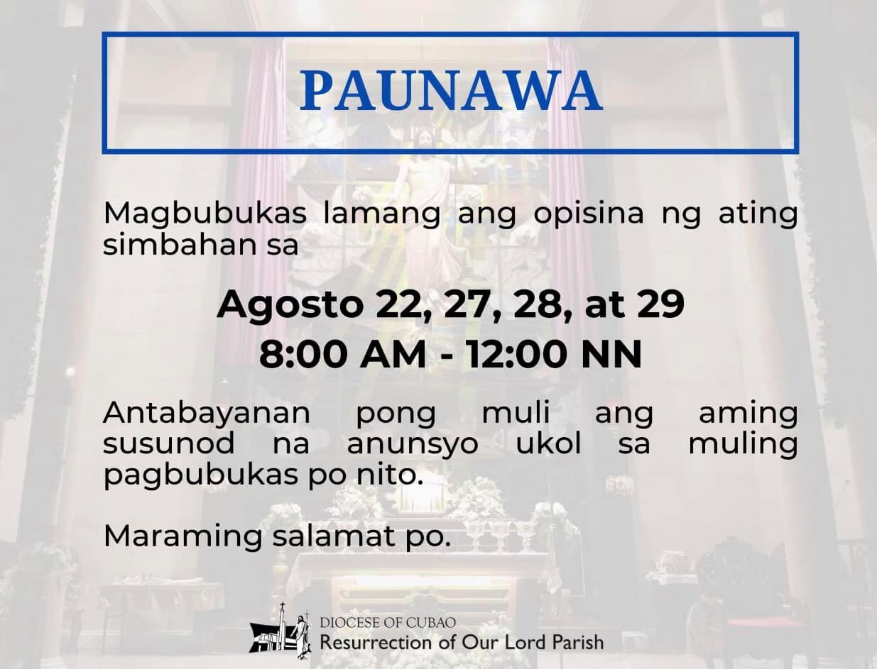 Para sa... - Resurrection of Our Lord Parish (ROLP) - Paltok