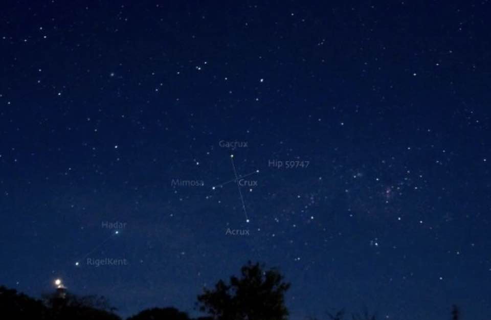 Summer sky over wintry landscape in southern hemisphere
