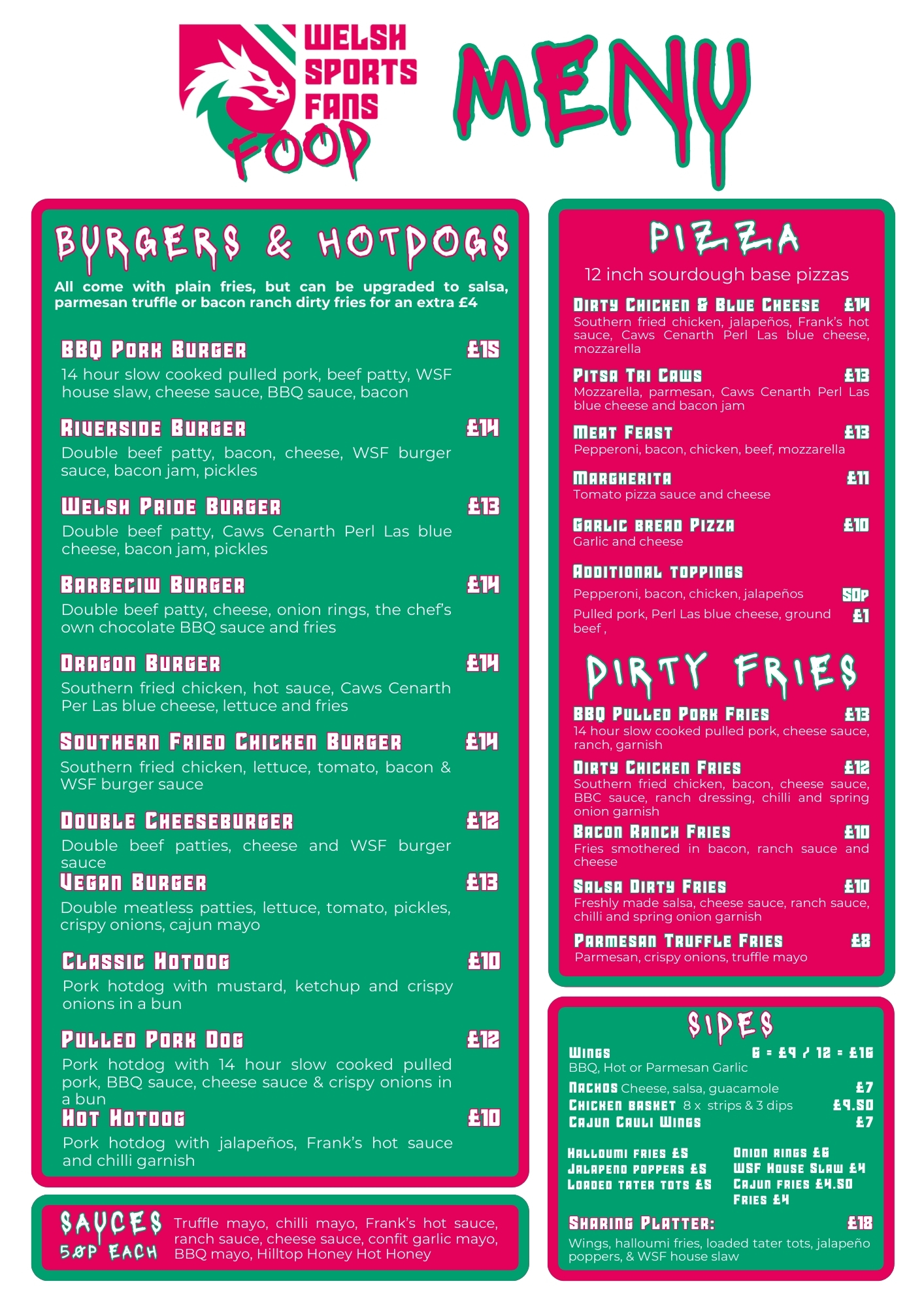 Our Man of Match Sponsors new menu... - Newport HSOB RFC | Facebook