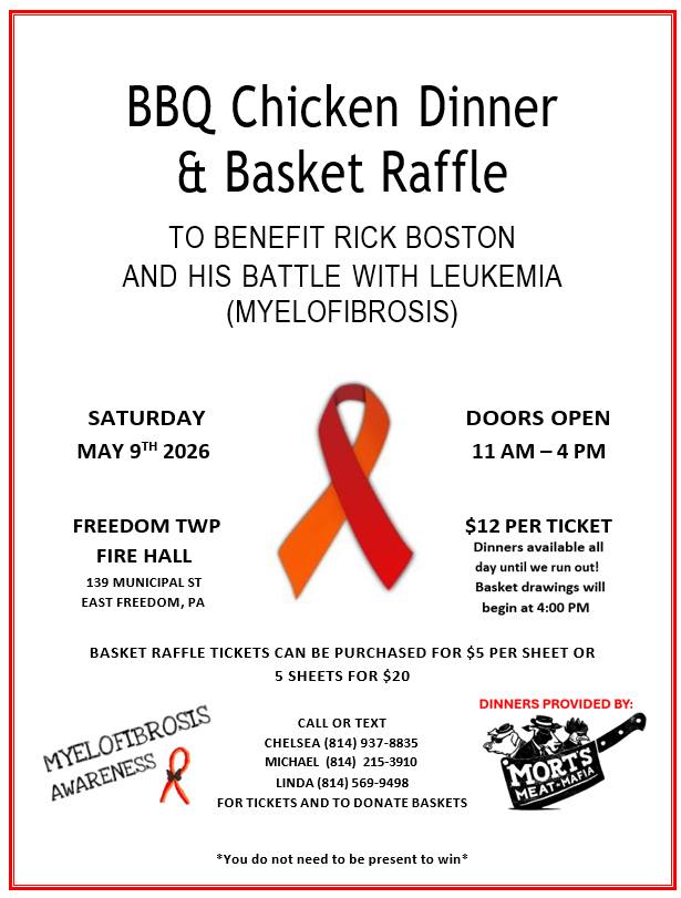 BBQ Chicken Dinner & Basket Raffle to benefit Rick Boston & his battle ...