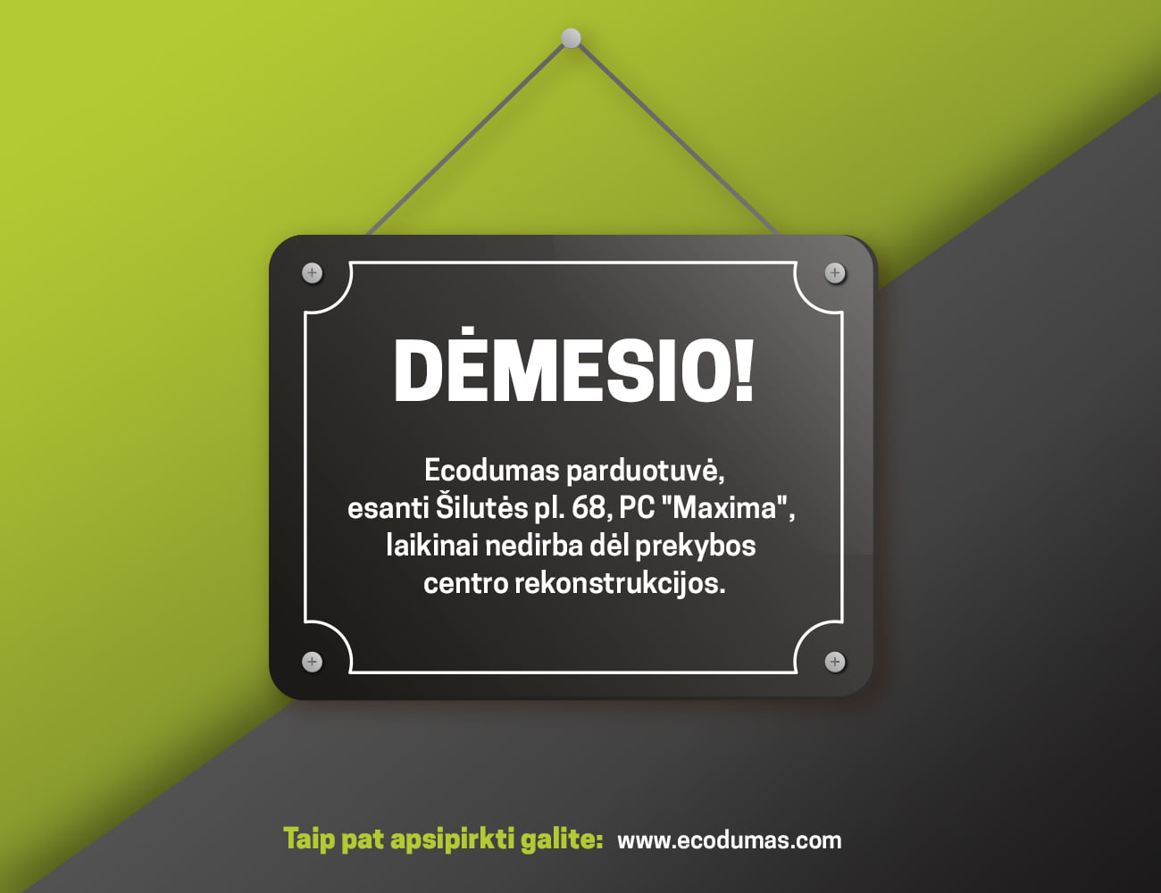 ⛔️Dėmesio! Ecodumas... - Ecodumas Elektroninės Cigaretės