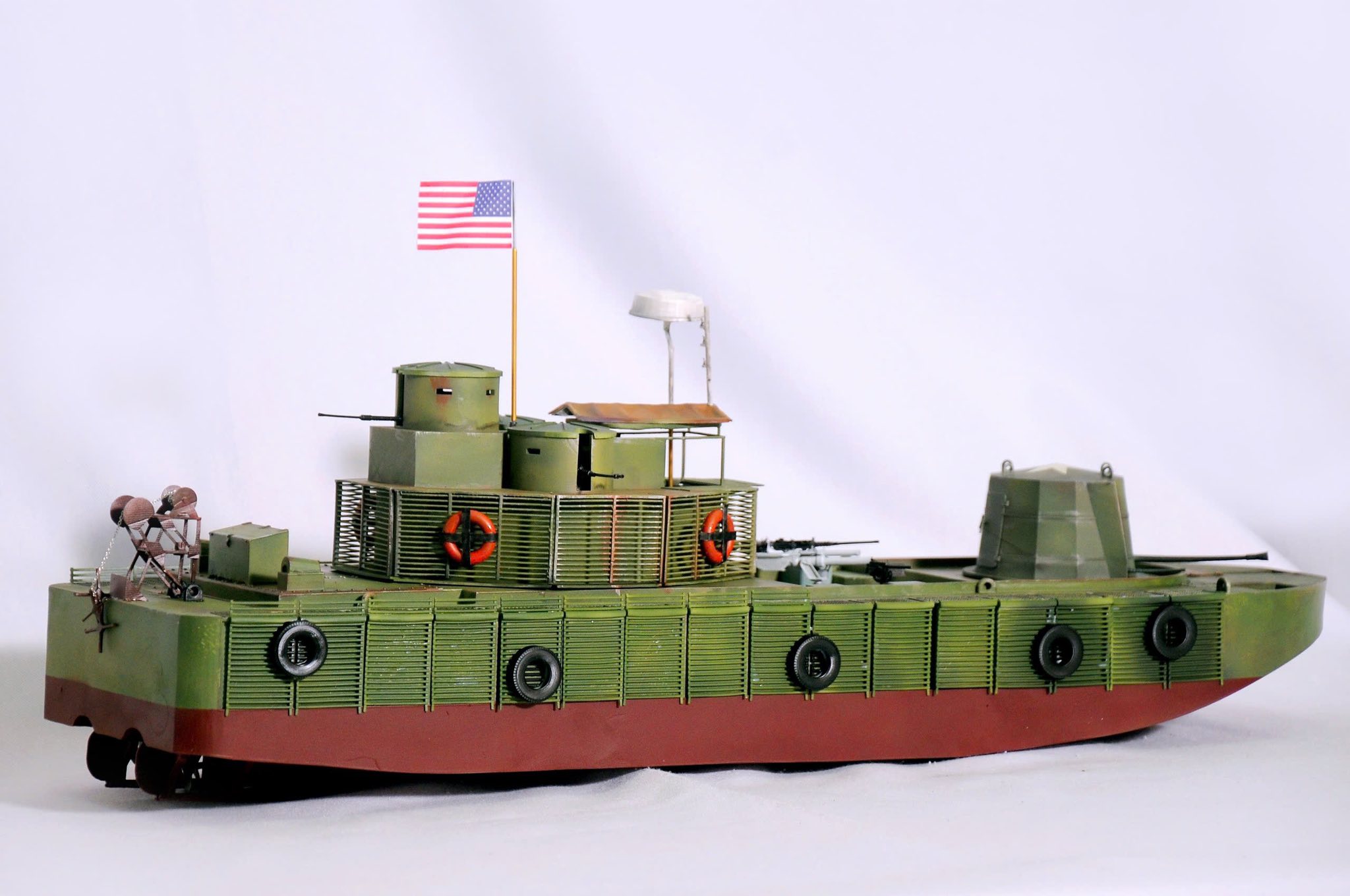 1/35 scale model of Vietnam War riverine forces monitor boat