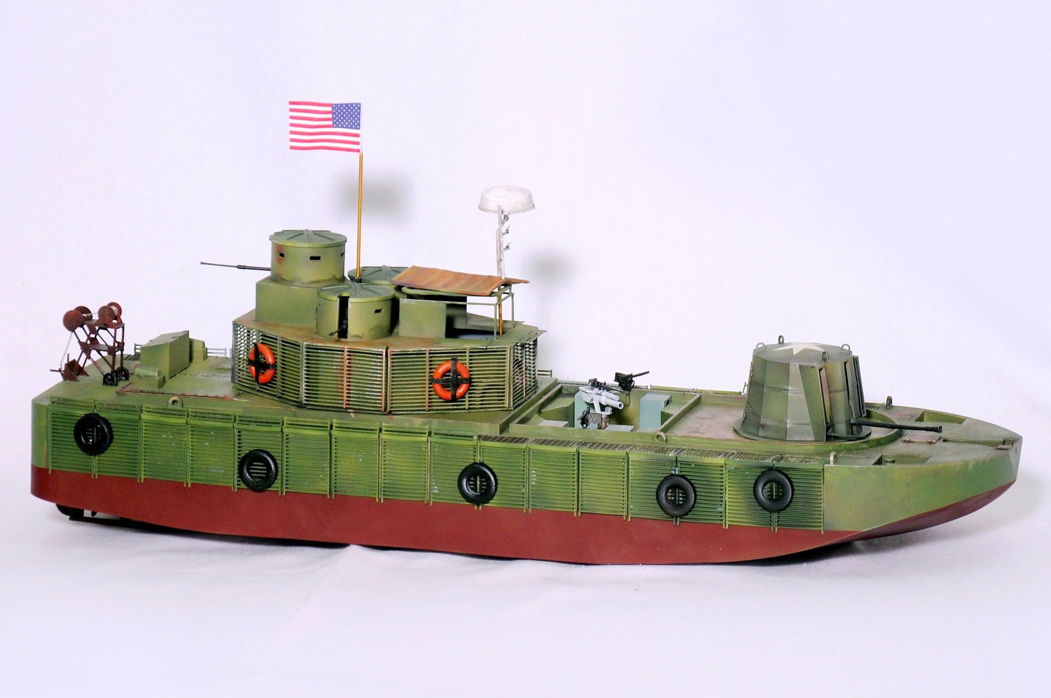 1/35 scale model of Vietnam War riverine forces monitor boat