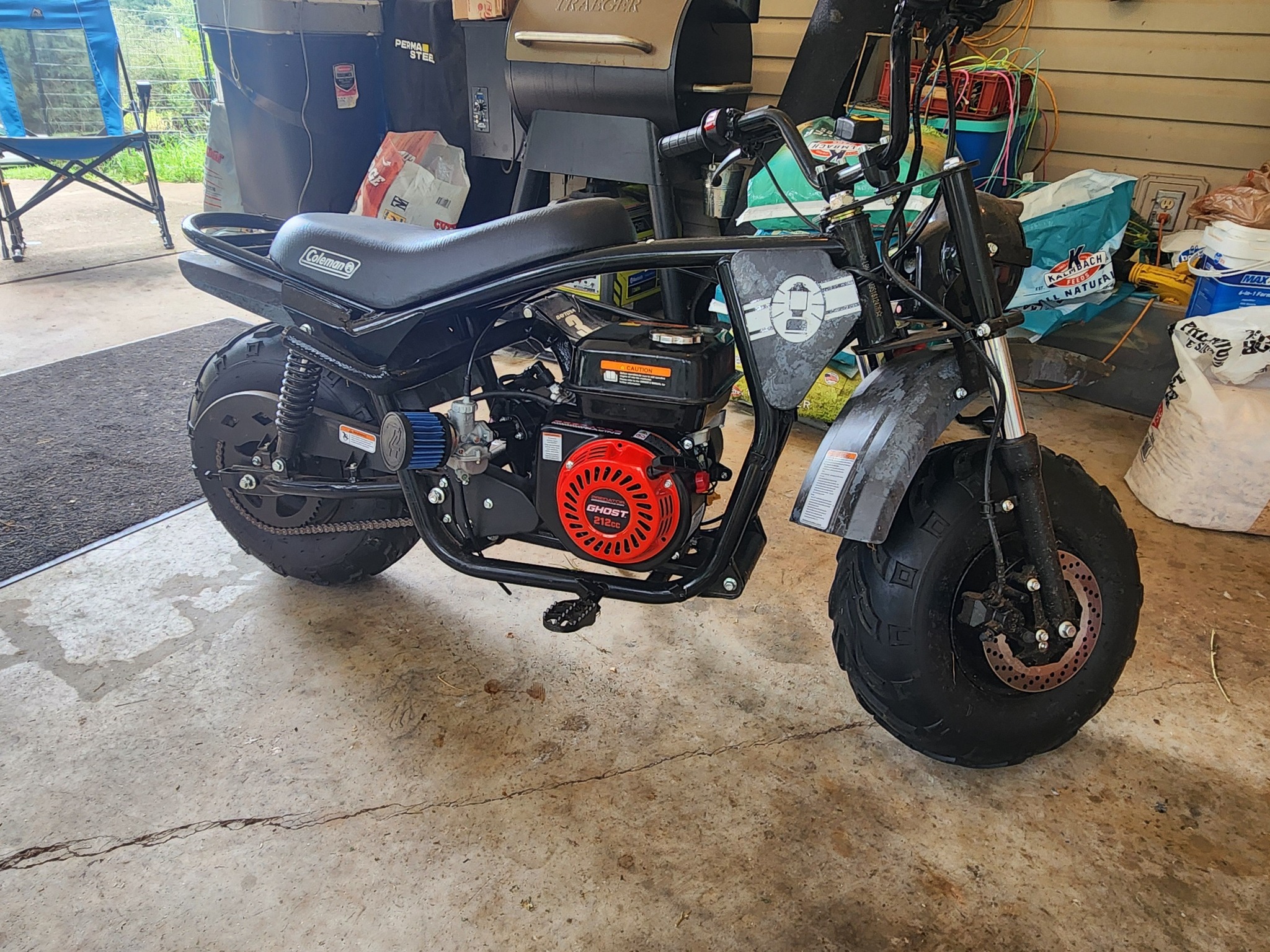 Coleman B200RSV minibike with Predator Ghost engine and Juggernaut