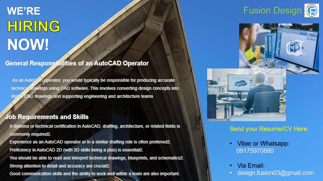Autocad Operators & Technical Draftsman Foreign and Local | WE ARE ...