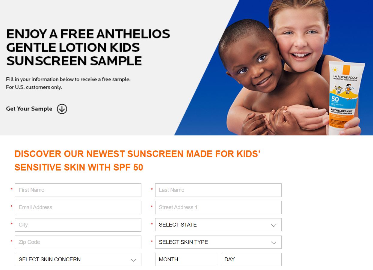 FreebiesDip - Free La Roche-Posay Anthelios Kids Spf 50 Sunscreen ...