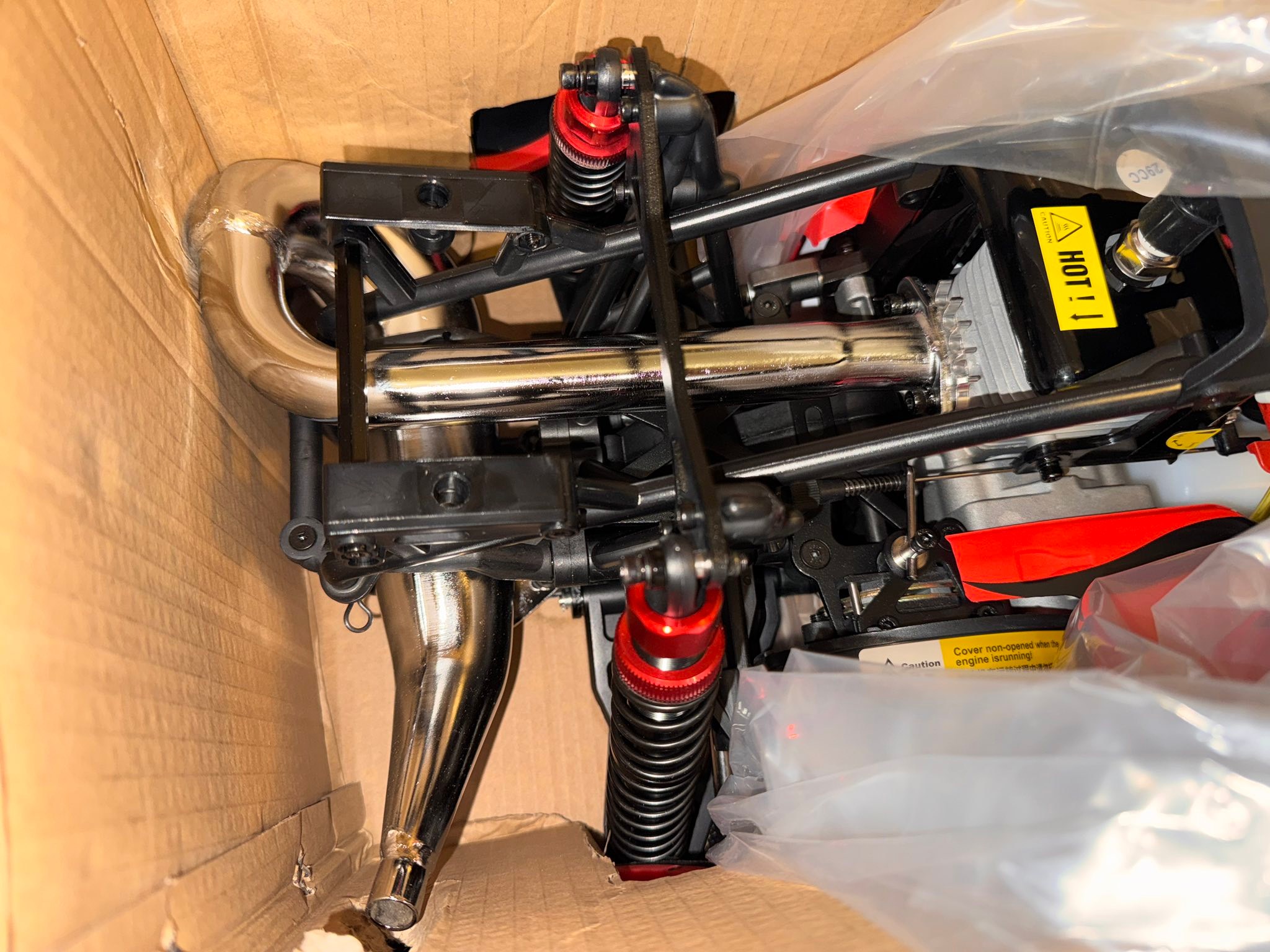 Coperchio Motore Rosso Per HPI Rovan King Baja 5B - Scocca 1:5 Xmax Racing