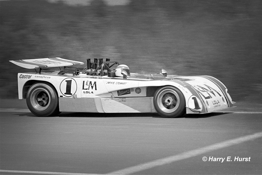 Jackie Stewart drives L&M Lola T-260 at Road Atlanta in 1971