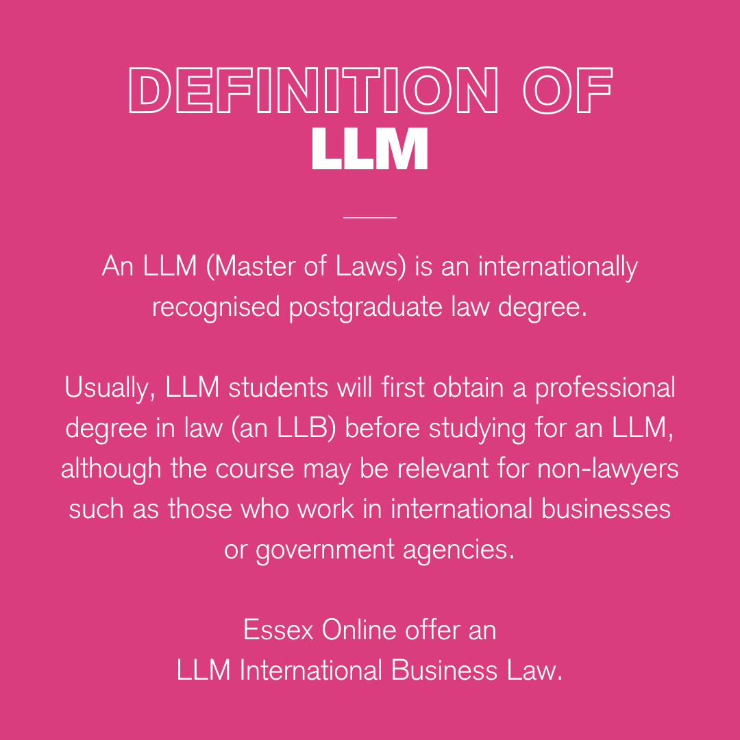 University of Essex Online - An LLM is a Master of Laws - a ...