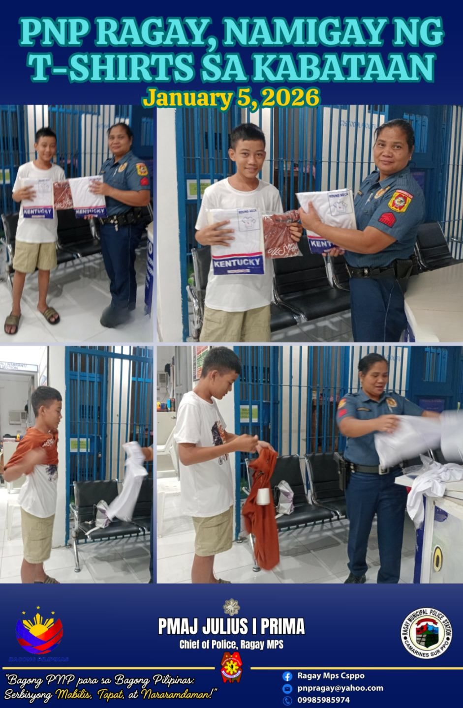 Ragay Mps Csppo - PNP RAGAY, NAMIGAY NG T-SHIRTS SA... | Facebook