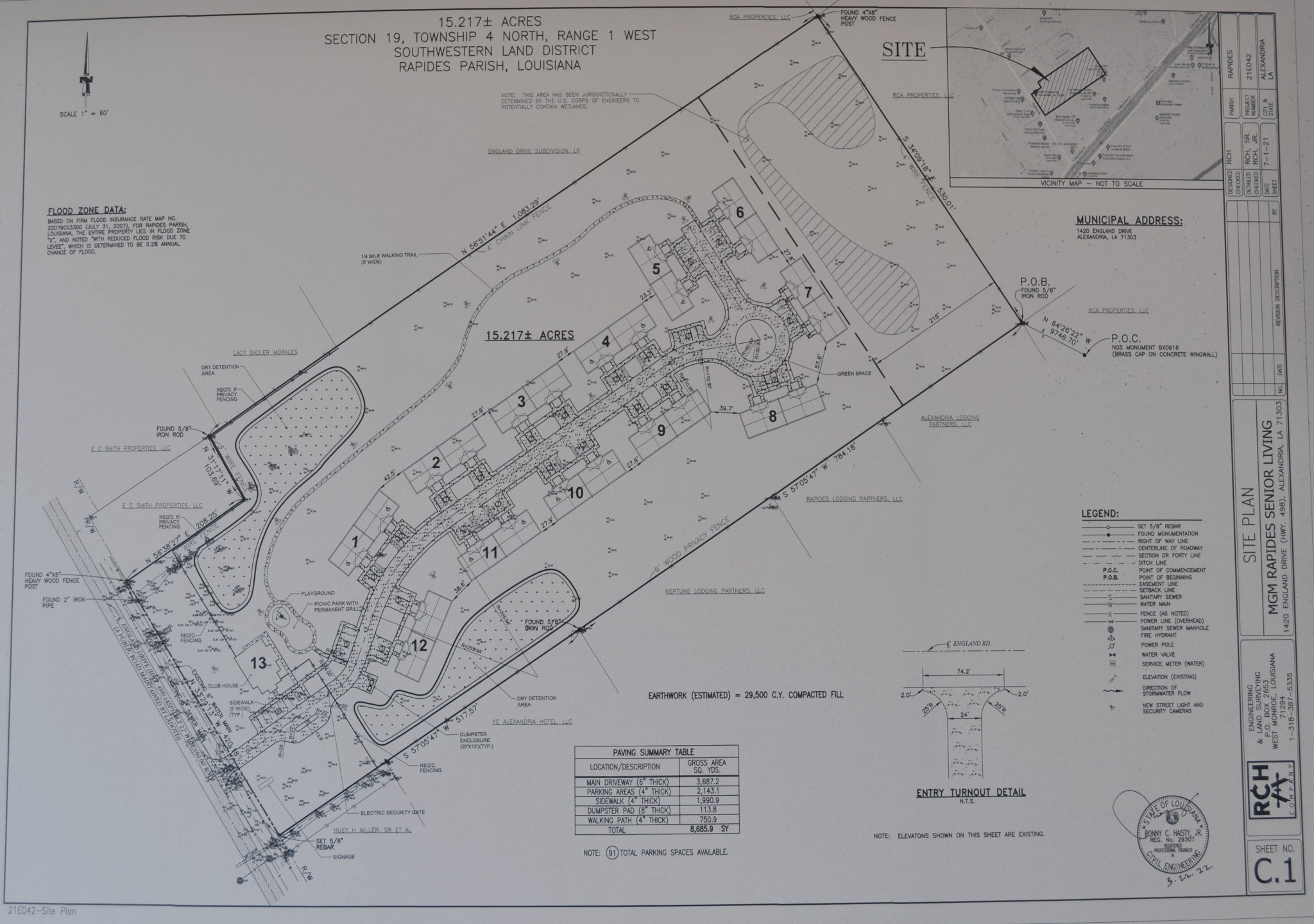 City - This drawing outlines the plans for the new Rapides Senior ...