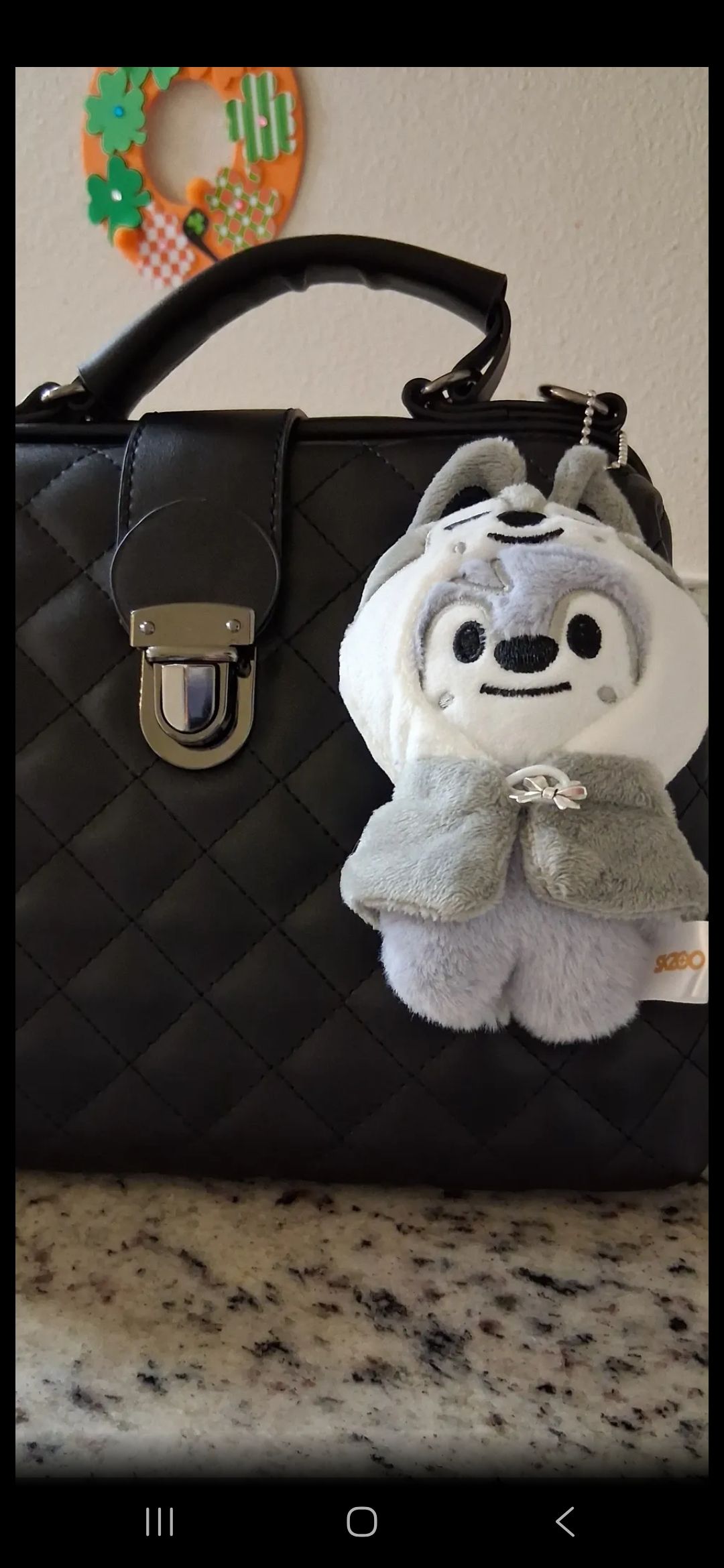 Itzy Ritzy Diaper Bag Charm - Pouf Keychain For Purse, Luggage (Dark Gray, 4 Inch)