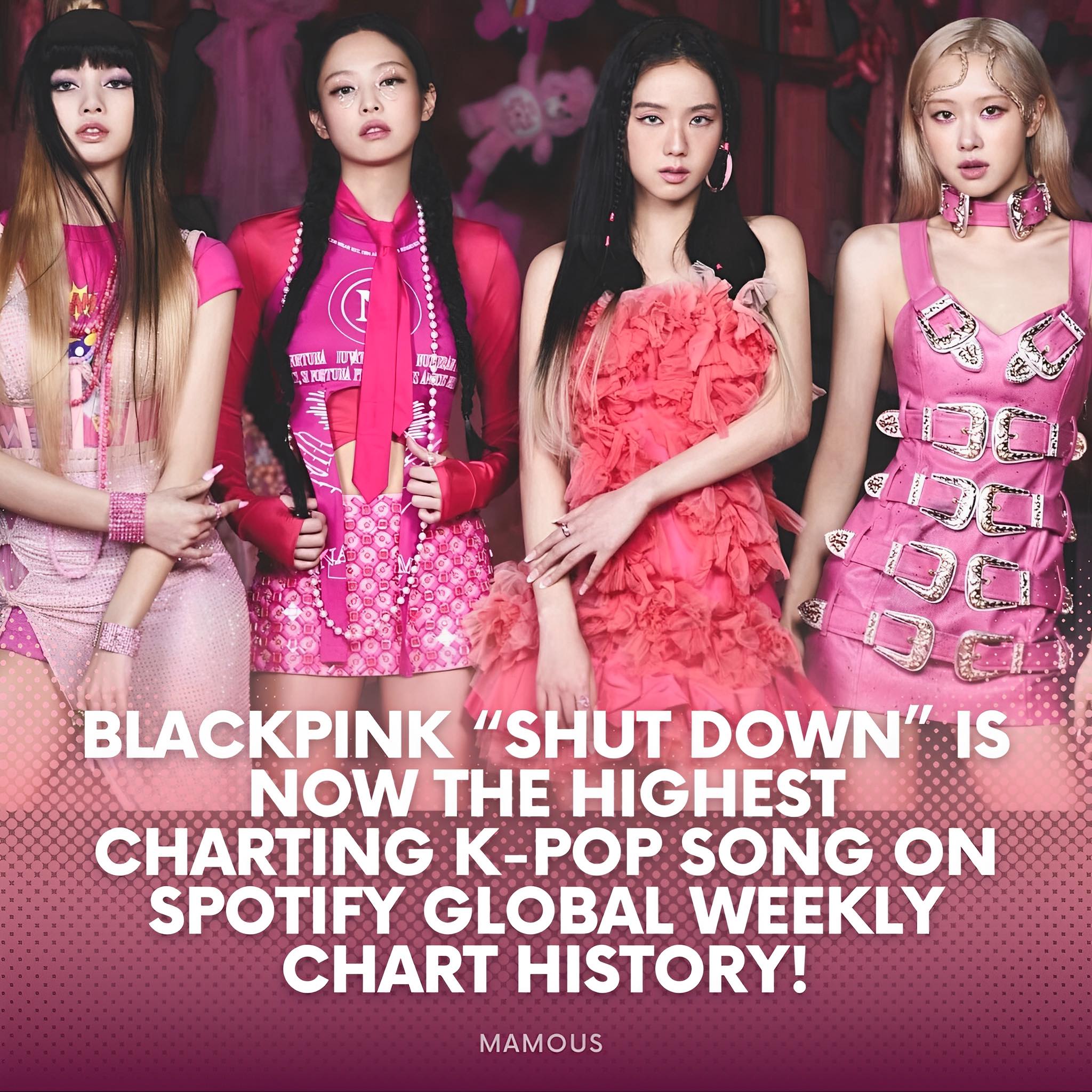 BLACKPINK's 'Shut Down' becomes the 10th most streamed song by a