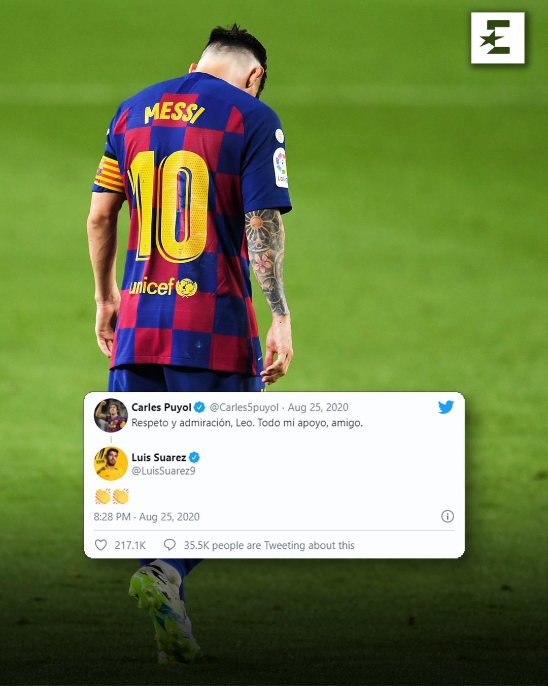 Messi Sendet Burofax Puyol Eurosport Deutschland Facebook