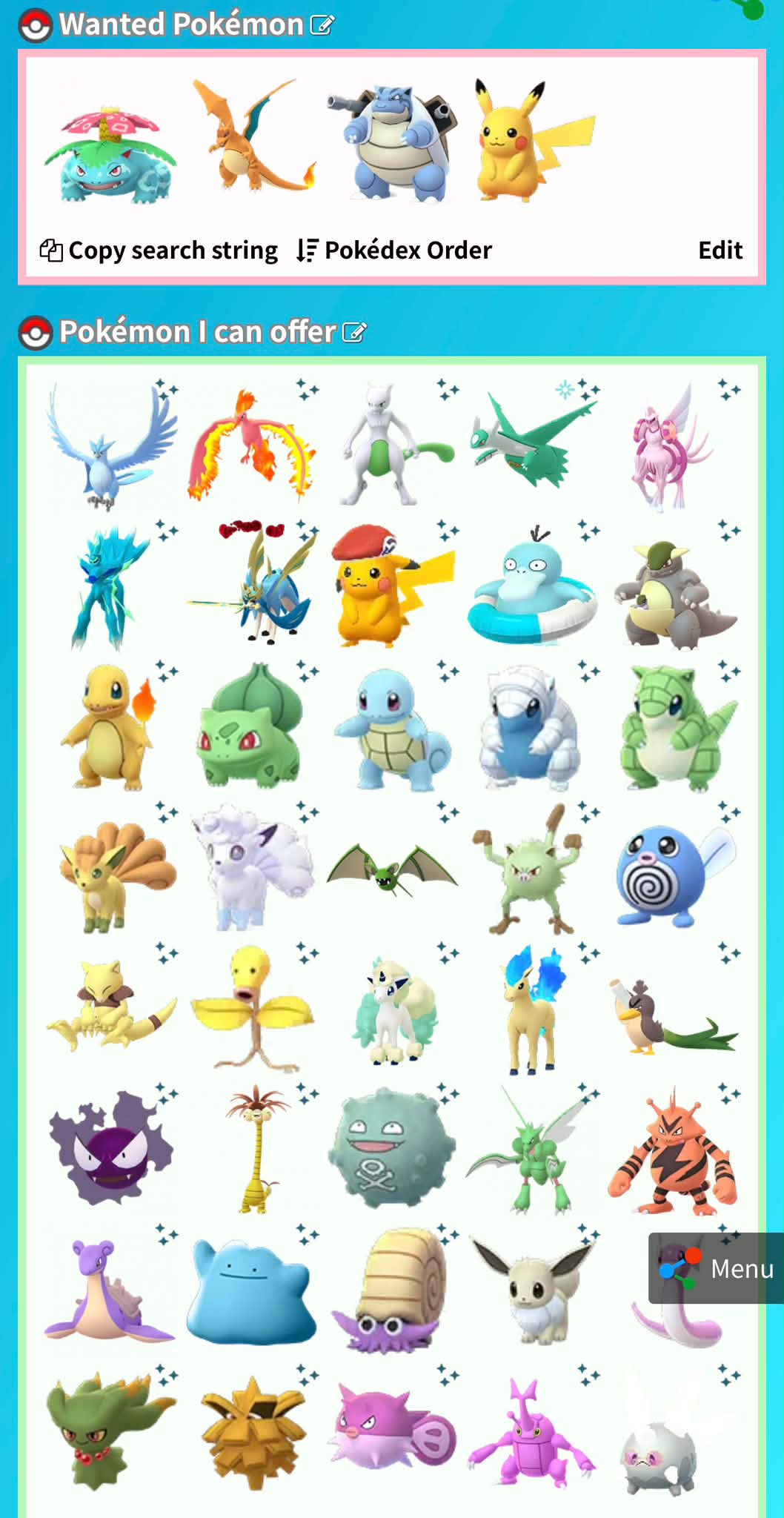 Palkia, Dialga, and Zacian trade offers wanted in Pokémon Go