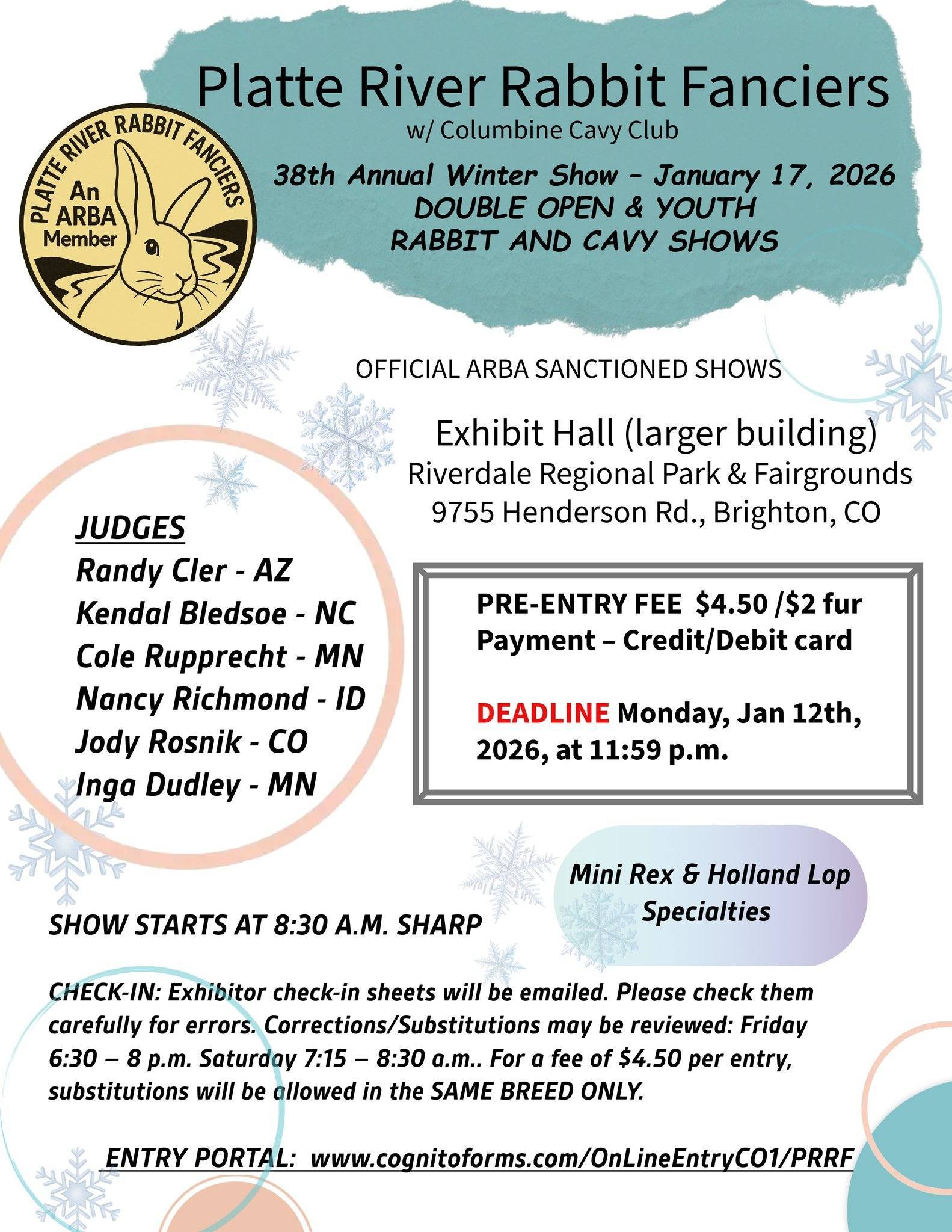 Southern Colorado Rabbit Breeders Association | The entry deadline for ...