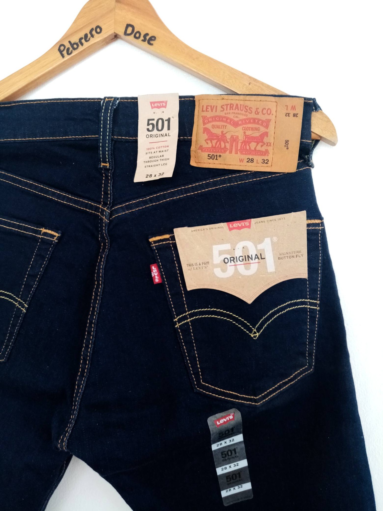 501 Extended Patch Botton Fly BrandNew W28-30 L42 hem7 1,850 Only 